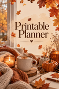 Autumn printable planner PDF cover, Under the Autumn Moon, KM PRINTS