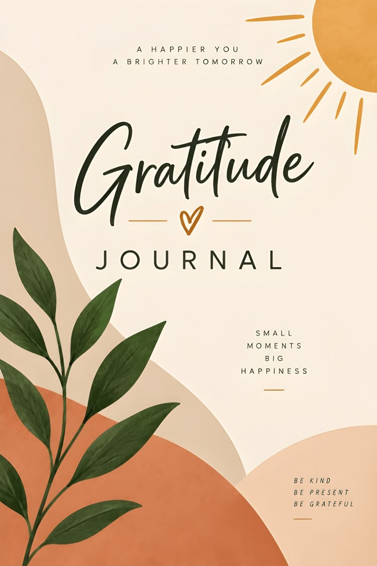 30-page printable gratitude journal PDF cover, KM PRINTS