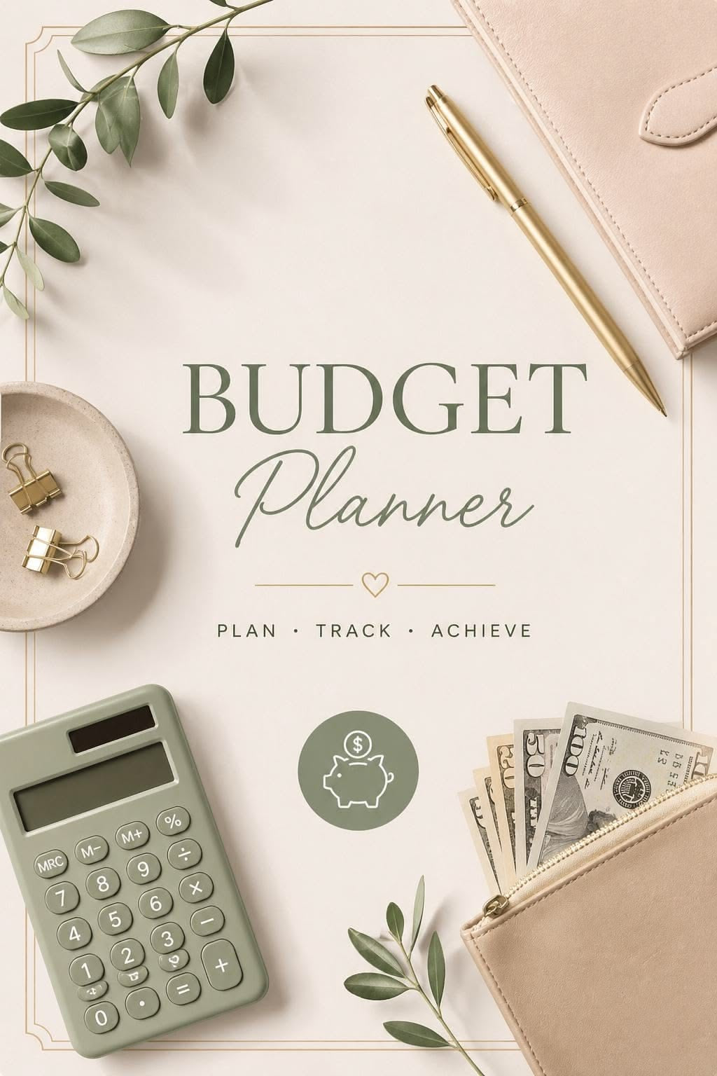 365-day printable budget planner PDF cover, KM PRINTS
