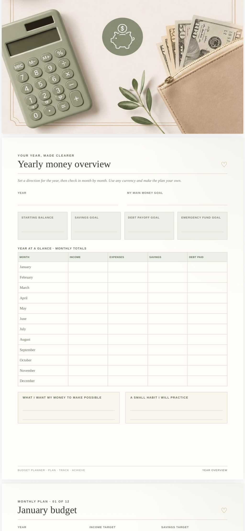 365-Day Budget Planner | Printable PDF