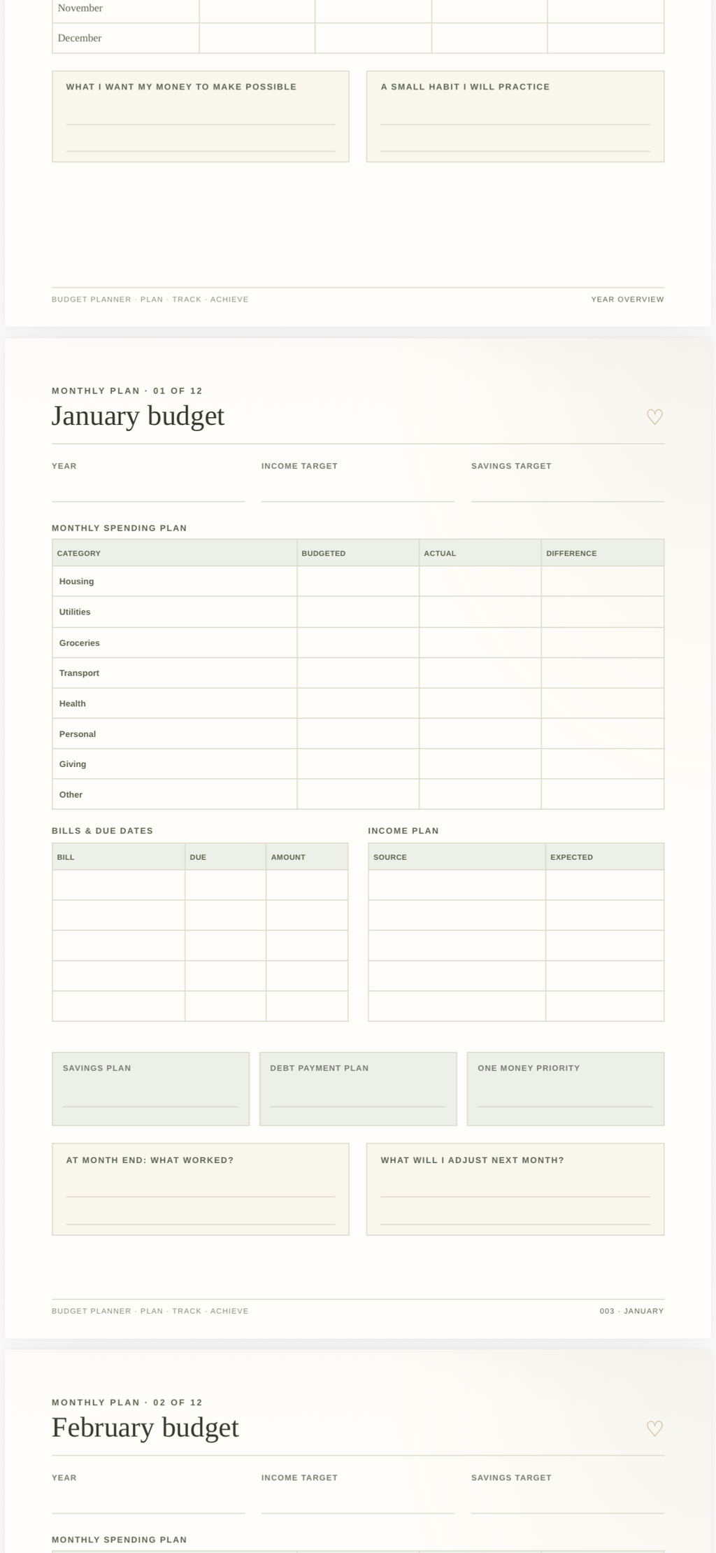 365-Day Budget Planner | Printable PDF