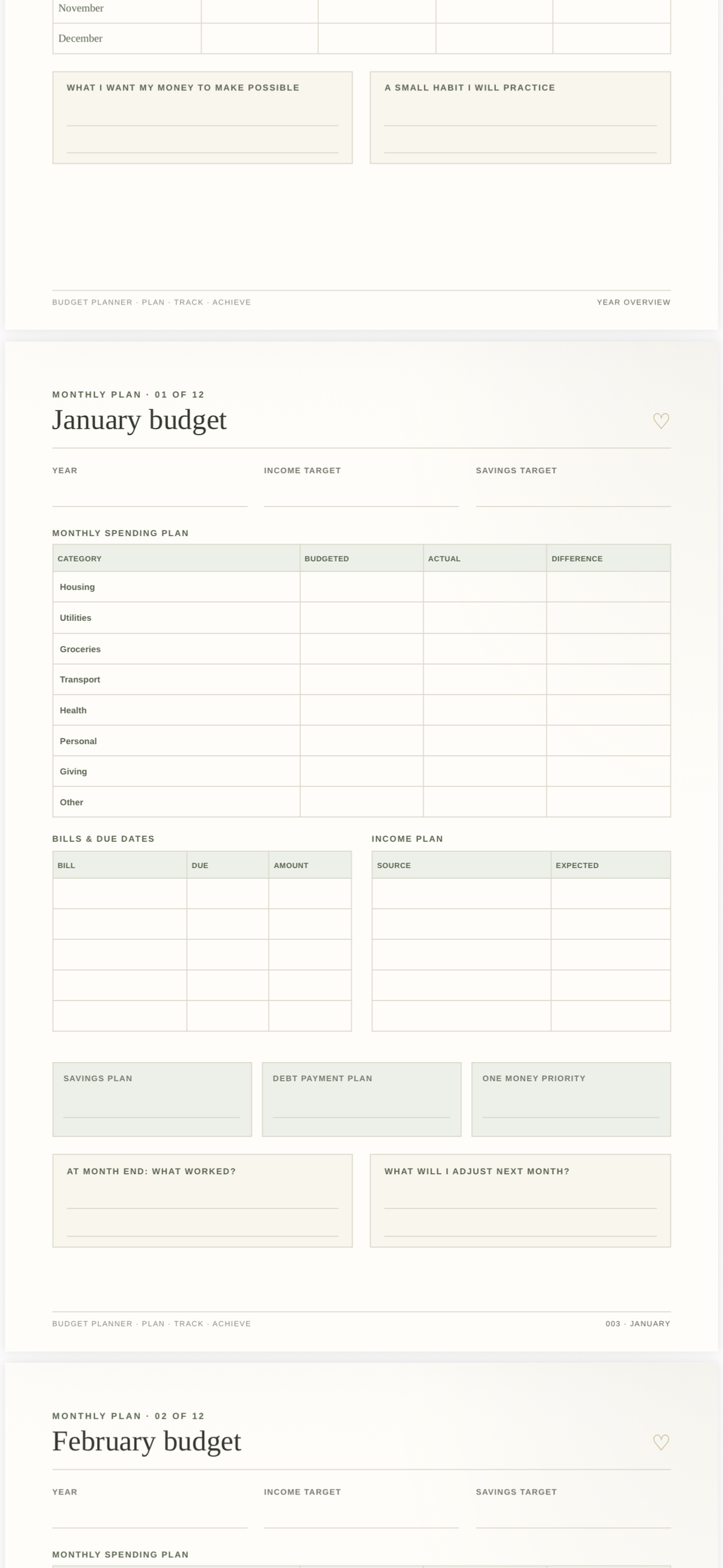 365-Day Budget Planner | Printable PDF