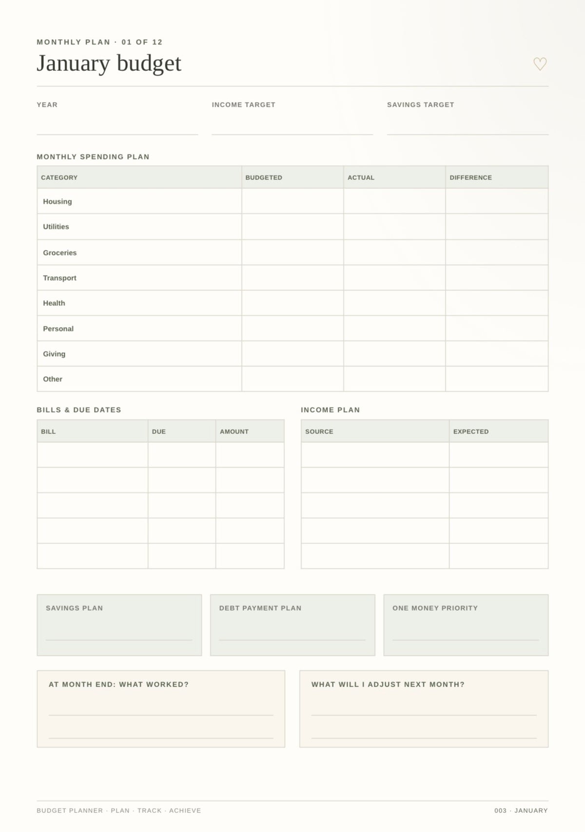 365-Day Budget Planner | Printable PDF