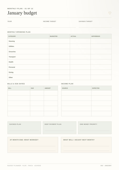 365-Day Budget Planner | Printable PDF