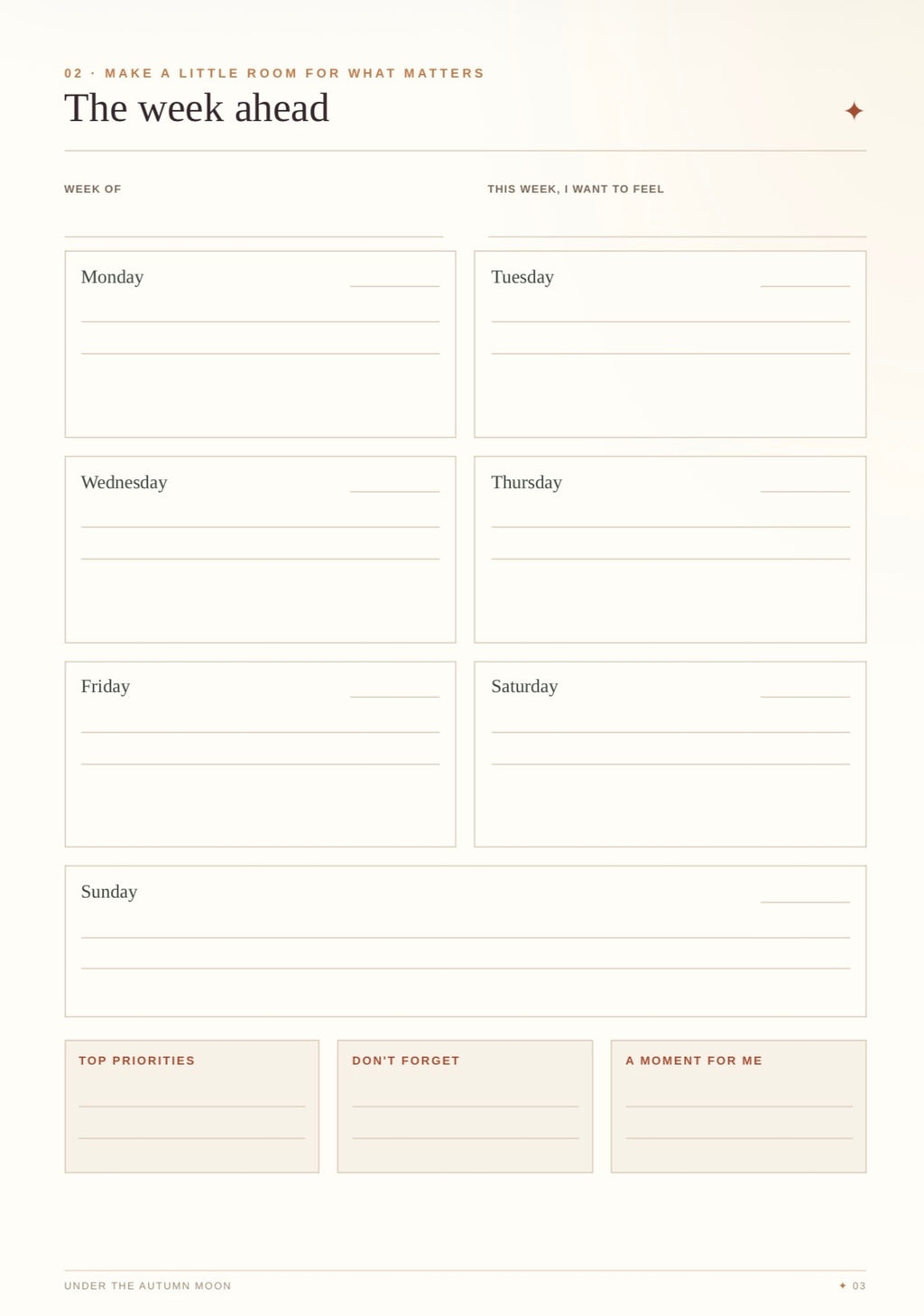 Autumn Printable Planner | Undated A4 PDF
