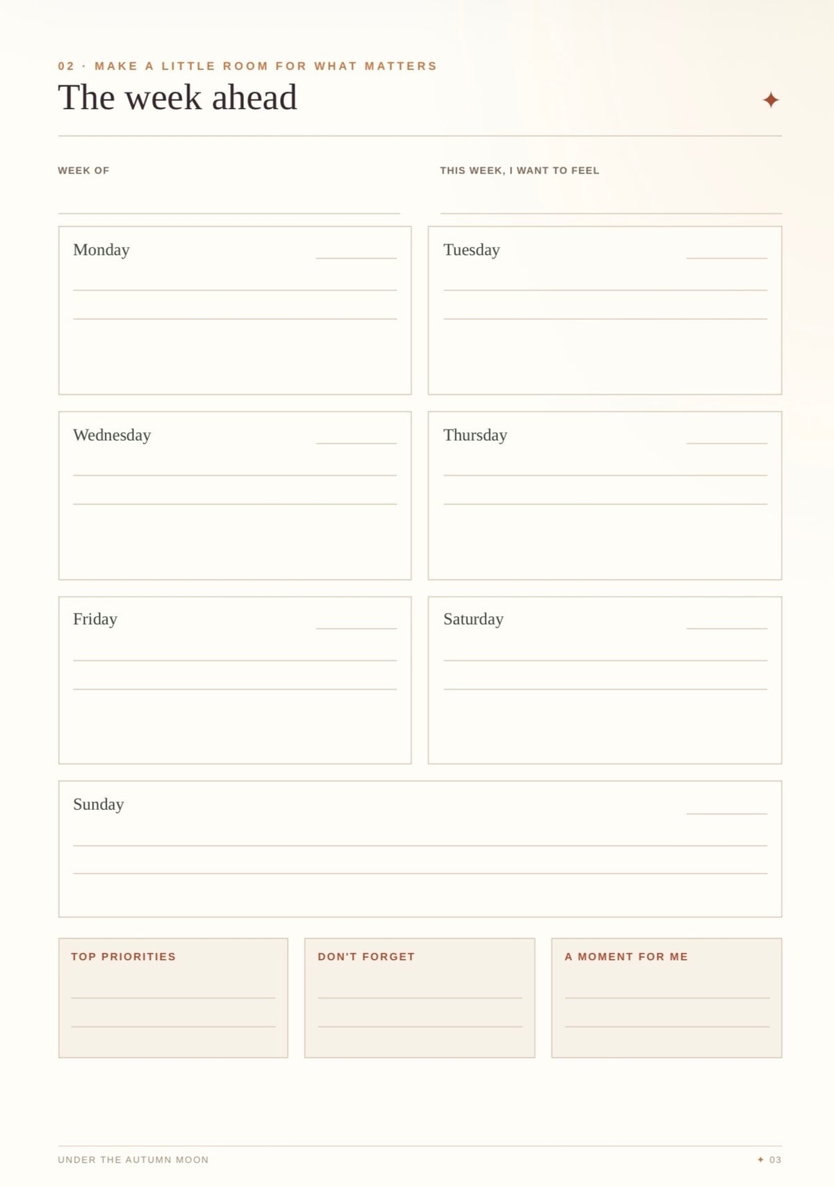 Autumn Printable Planner | Undated A4 PDF