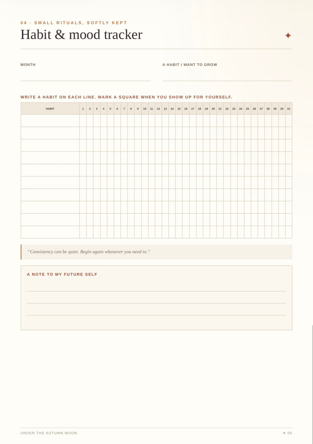 Autumn Printable Planner | Undated A4 PDF