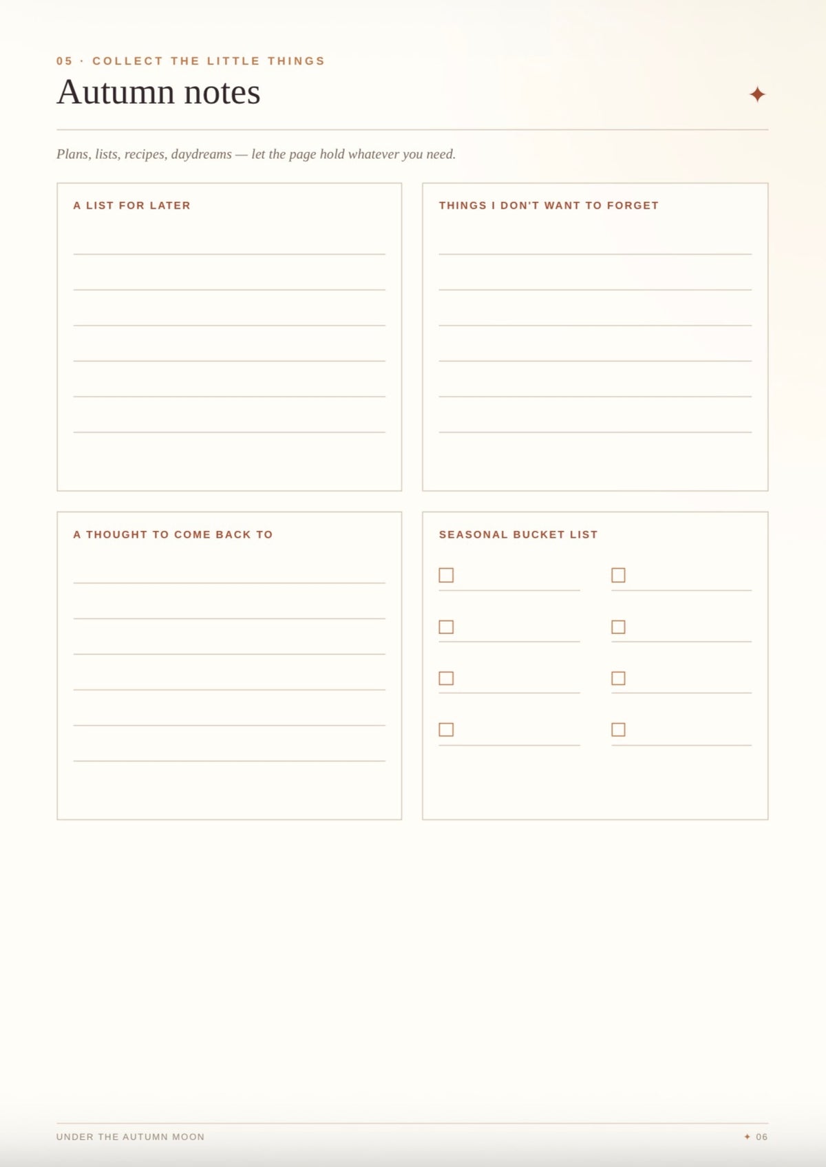 Autumn Printable Planner | Undated A4 PDF