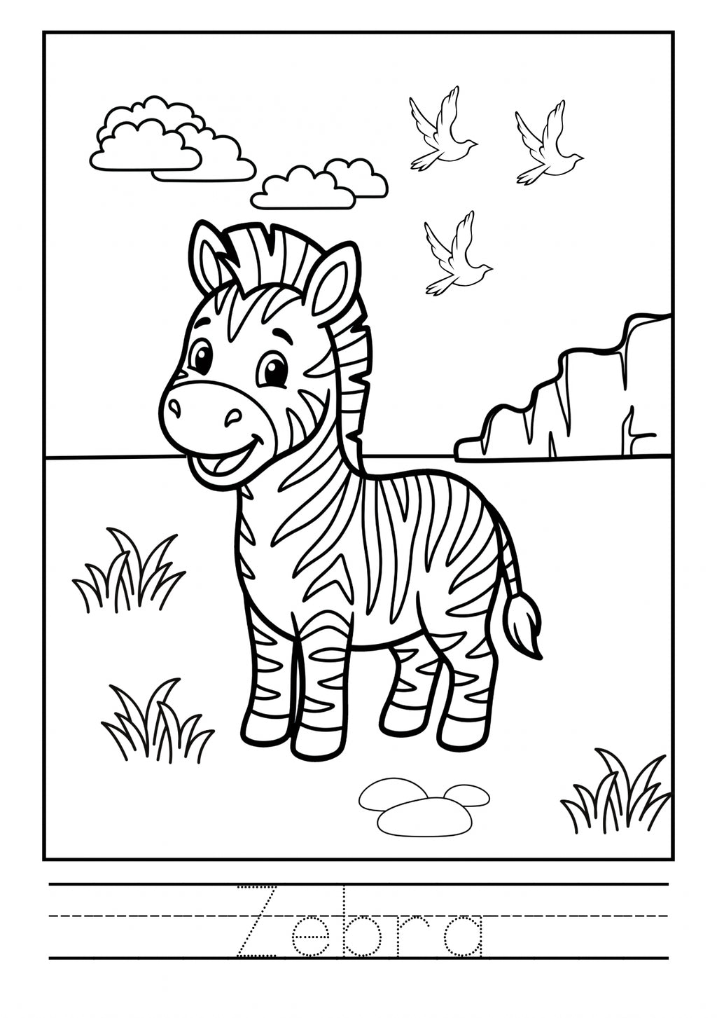 Wild Animals Colouring Book for Kids | Printable PDF