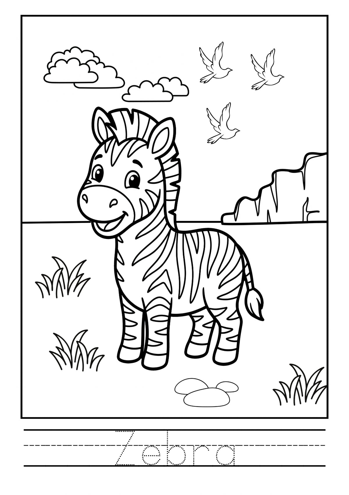 Wild Animals Colouring Book for Kids | Printable PDF