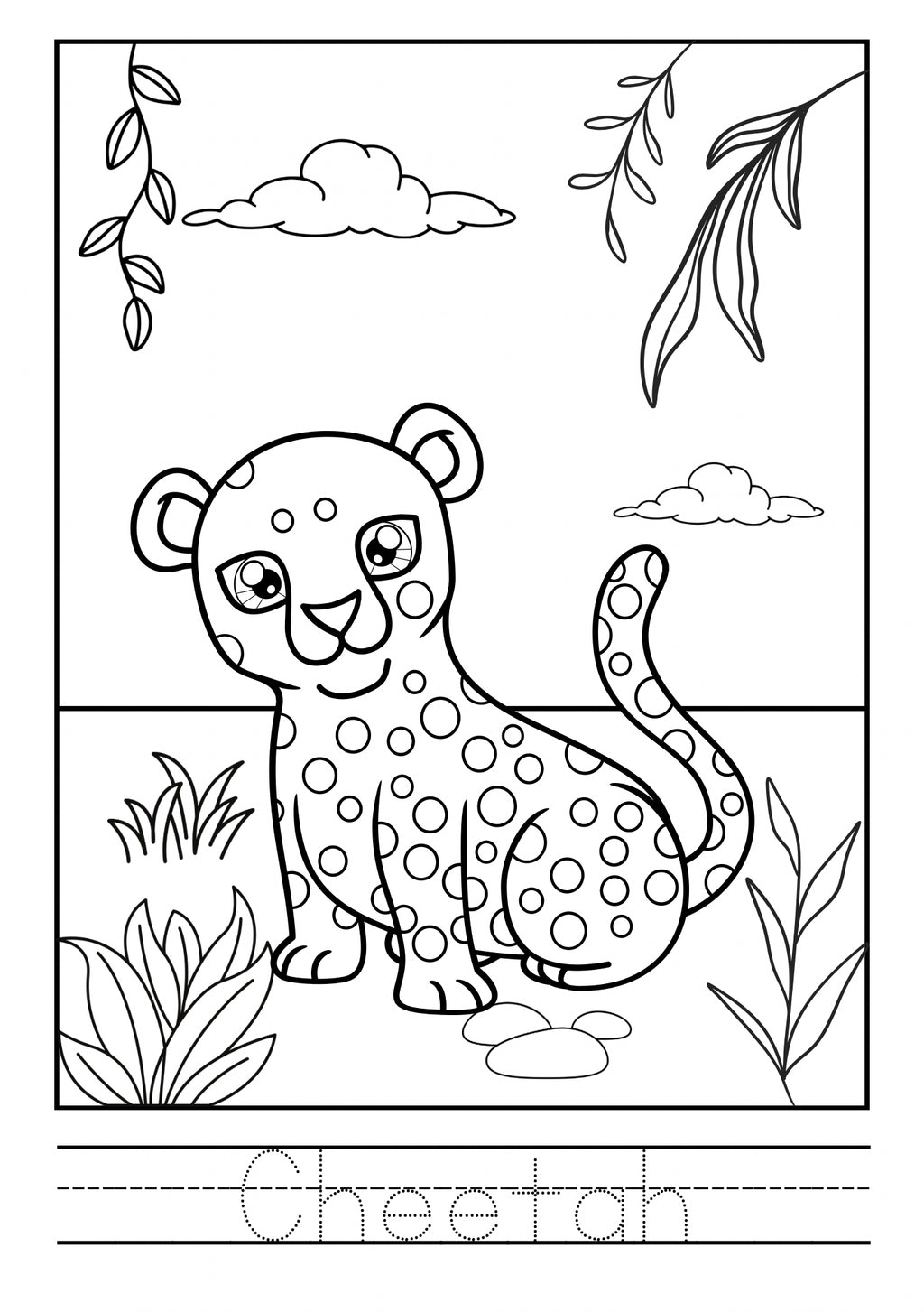 Wild Animals Colouring Book for Kids | Printable PDF
